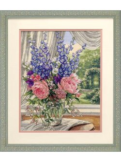 Dimensions ชุดปัก Peonies and Delphiniums