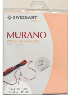 Zweigart Murano 32ct. สีส้ม Apricot ขนาด 48 x 68 ซม.