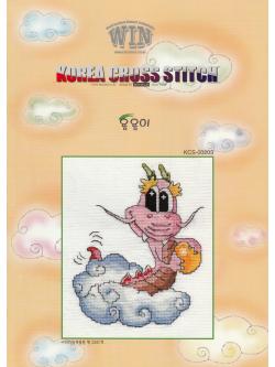 Korea Cross stitch ผังลาย Cute Dragon