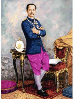 Pinn รัชกาลที่ 5 ฉลองพระองค์สีน้ำเงิน ผ้าม่วง (ภาพขนาดเล็ก)