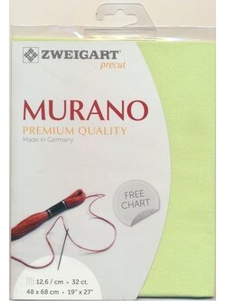 Zweigart Murano 32ct. สีเขียว Lime ขนาด 48 x 68 ซม.