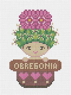 Pinn ชุดปักลูกปัด แคคตัสทรงตะบองเพชรดอกชมพู