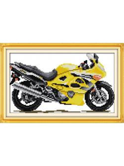 ชุดปักจีน Yellow motorcycle