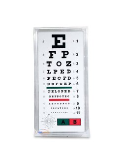ป้ายวัดสายตา ไฟ LED ตัวอักษรสากล (Snellen chart) ราคา 1690 บาท ทดสอบ ระดับการมองเห็นระยะ 6 เมตร แผ่นทดสอบสายตาชนิด สเนลเลน