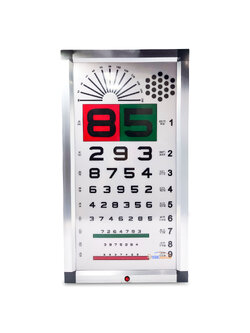 ป้ายวัดสายตามองไกล ระยะทดสอบ 6 เมตร (และระยะ3 เมตรได้) ไฟLED (Snellen chart) LED VISION CHART 85 (รังผึ้ง)