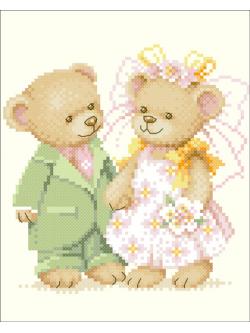 Nattee ชุดปัก Teddy Wedding Dolls