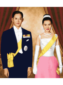 Pinn ชุดปักครอสติชในหลวงและราชินี