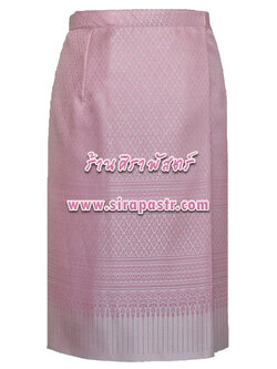 ผ้าถุงป้ายข้าง-สั้น สีชมพูอ่อน S7 (เอวใส่ได้ถึง 34 นิ้ว-มีซับใน) *รายละเอียดสินค้าในหน้าฯ