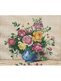 Pinn ลาย DMC แจกันดอกไม้