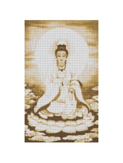 Pinn เจ้าแม่กวนอิมนั่งบนดอกบัว (ลายพู่กัน)