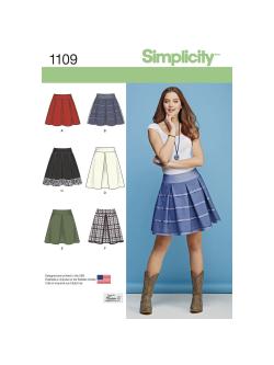 แพทเทิร์นตัดกระโปรงทวิส Simplicity 1109 Size: 6-14, 14-22