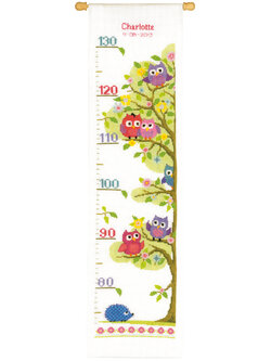 Vervaco ชุดปัก Little Owls Tree Height Chart