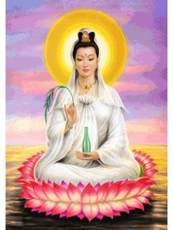 Pinn พระโพธิสัตว์กวนอิมประทับดอกบัว (กลาง)