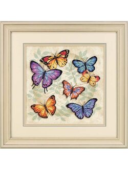 Dimensions ชุดปัก Butterfly Profusion (ผ้าพิมพ์พื้นหลัง)