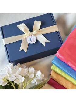 ผ้าแพรขนาด 60*80 นิ้วแพ็คกล่องหูช้าง