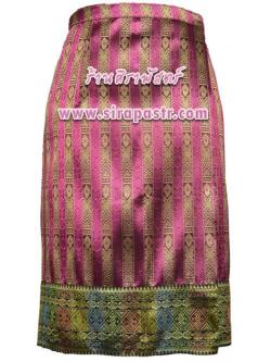 ผ้าถุงป้ายข้าง-สั้น สีชมพู (เอวใส่ได้ถึง 34 นิ้ว) *รายละเอียดตามหน้าสินค้า