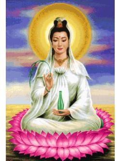 Pinn เจ้าแม่กวนอิมประทับดอกบัว(รัศมีเต็ม)