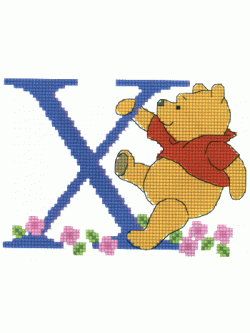 Pinn ชุดปัก ตัวอักษรหมีพูห์ - X