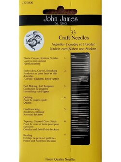 John James Craft Needles ชุดเข็มสำหรับงานฝีมือ (แพ็ค 33 เล่ม)