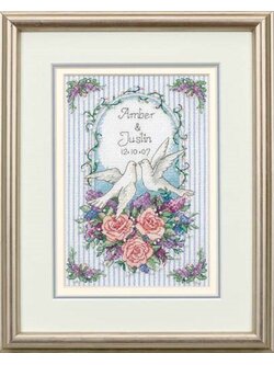 Dimensions ชุดปัก Loving Doves Wedding Record