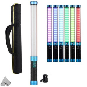 Nicefoto Handheld Bi-Color RGB LED Light Wand TC-288 3000K-9000K Light Bar Magic Tube Light Luminous Flux 1400LM + Battery for Photography Lighting