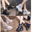 รองเท้าผ้าใบเสริมส้นสีขาว/ดำ ไซต์ 34-39 สีขาว/ดำ