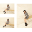 รองเท้าบูทหุ้มข้อแต่งหมุดสีครีม/ดำ/น้ำตาล ไซต์ 34-43