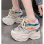 รองเท้าผ้าใบเสริมส้น 4 นิ้ว ไซส์ 34-39 สีขาว/ชม/น้ำเงิน