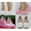 รองเท้าเจ้าสาวส้นเตารีดสีขาวมุข/ชมพู ไซต์ 34-42