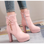 รองเท้าบูทส้นสูงสีขาว/ชมพู/ดำ ไซต์ 34-43