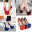 รองเท้าส้นสูง ไซต์ 34-43 สีแดง/น้ำเงิน/แดงเลือดหมู