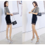รองเท้าส้นสูงส้นแก้วแต่งหมุดสีเงินสวยหรู ไซต์ 34-39