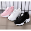 รองเท้าผ้าใบเสริมส้นผ้าถักโปร่งใส่สบายสีชมพู/ดำ/ขาว ไซต์ 35-39