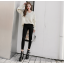 รองเท้าส้นสูงส้นหนาแบบเก๋สีดำ/ขาว ไซต์ 34-39