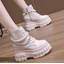 รองเท้าผ้าใบเสริมส้นสีขาว/ดำ ไซต์ 34-39 สีขาว/ดำ