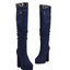 รองเท้าบูทยีนส์ยาวเลยเข่า ไซส์ 34-43 สีดำ/ฟ้า/น้ำเงิน