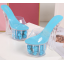 รองเท้าส้นแก้วส้นหนาพื้นแต่งดอกกุหลาบ ไซต์ 34-43 สีแดง/ขาว/ชมพู/ฟ้า/เหลือง/ส้ม