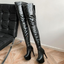 รองเท้าบูทยาวถึงต้นขา ไซต์ 34-46 สีดำ/ขาว