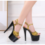 รองเท้าส้นสูงลายหนังงูสูง 6.8 นิ้ว ไซต์ 34-43 สีดำ/เหลือง/เทา/น้ำเงิน/แดง