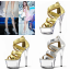 รองเท้าส้นสูงส้นแก้วสีทอง/เงิน ไซต์ 34-45 สูง 6 และ 6.8 นิ้ว