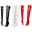 รองเท้าบูทส้นเข็มปลายแหลมยาวถึงต้นขา ไซต์ 34-46 สีแดง/ดำ/ขาว