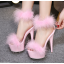 รองเท้าส้นสูง ไซต์ 34-39 สีดำ/ขาว/ชมพู
