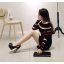 รองเท้าส้นสูงทรงเปิดหน้าสีดำ/ขาว/ชมพู/เหลือง/นู๊ด ไซต์ 34-39