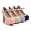 รองเท้าส้นสูง ไซต์ 34-43 สีดำ/ชมพู/ม่วง/เขียว