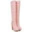 รองเท้าบูทยาวหนังสีชมพู/ขาว/ดำ ไซต์ 34-43