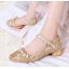 รองเท้าส้นสูง 1.5 นิ้วงานกากเพชรสีทอง/เงิน ไซต์ 34-41