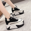 รองเท้าผ้าใบเสริมส้น 4 นิ้ว สีดำ/ขาว/ชมพู ไซส์ 34-39