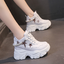 รองเท้าผ้าใบเสริมส้นสีขาว/ดำ ไซต์ 34-39 สีขาว/ดำ