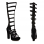 รองเท้าGladiatorส้นสูงสีดำหนังกำมะหยี่ ไซต์ 34-43