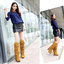 รองเท้าบูทคาวบอยหญิงสีน้ำตาล/ดำ/แดง/เหลือง ไซต์ 34-43